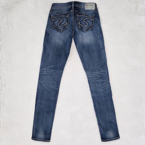 Skinny *Tuesday* Blue Jeans with vintage Fade - Picture 5 of 6